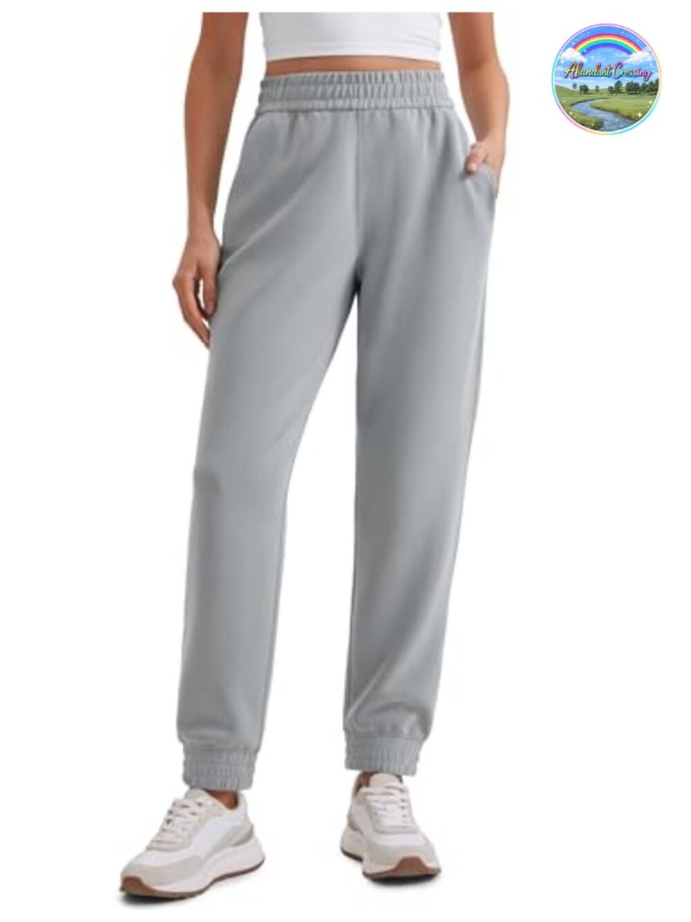 High Rise Joggers Tapered Sweatpants with Pockets Soft Aura